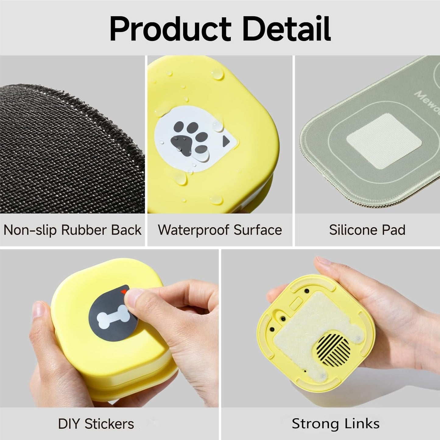 Dog Buttons Talk Training, Communication and Voice Recordable Dog Speaking Buttons for Dogs and Cats to Press - Dog Talking Buttons with Mat & DIY Stickers (4 Packs)