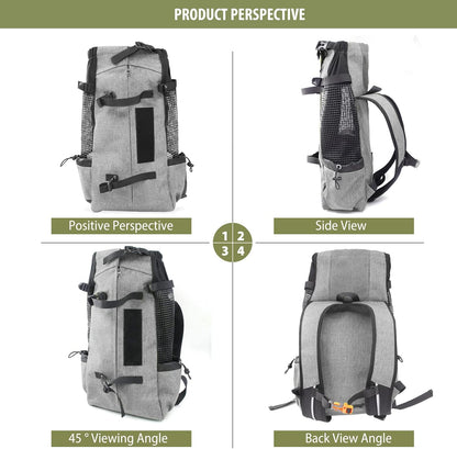 Dog Carrier Backpack Travel Bag Backpack for Dog Cat Breathable Pet Carrier Backpack with Comfortable Thick Shoulder Strap for Pet up to 10KG Gray